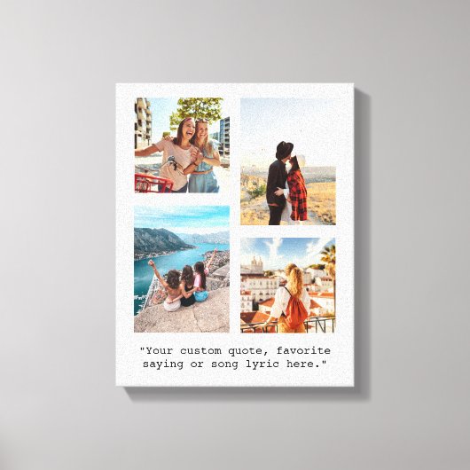 Creëer uw eigen citaat Fotocollage Canvas Afdruk (Voorkant)