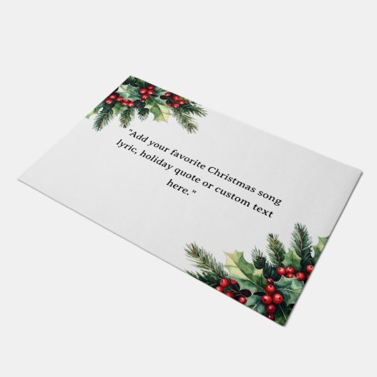 Creëer uw eigen citaat Kerst Botanische Bloemen Deurmat (Schuin)