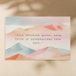 Creëer Uw eigen citaat Pastel Desert Landscape Imitatie Canvas Print<br><div class="desc">Creëer uw eigen aangepaste citaat faux canvas muurkunst. Beschikt over minimalistische typografie van de typemachine en een woestijnlandschap in pastelstijl in waterverf-stijl.</div>