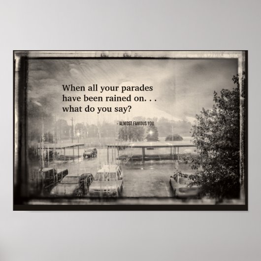 Creëer Uw eigen Citaat Rainy Parking Lot Poster (Voorkant)