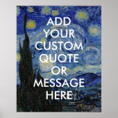 Creëer Uw eigen Citaat Van Gogh Sterrennacht Poste Poster (Voorkant)