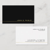 Creëer Uw eigen classy Black White Gold Luxe Visitekaartje (Voorkant / Achterkant)