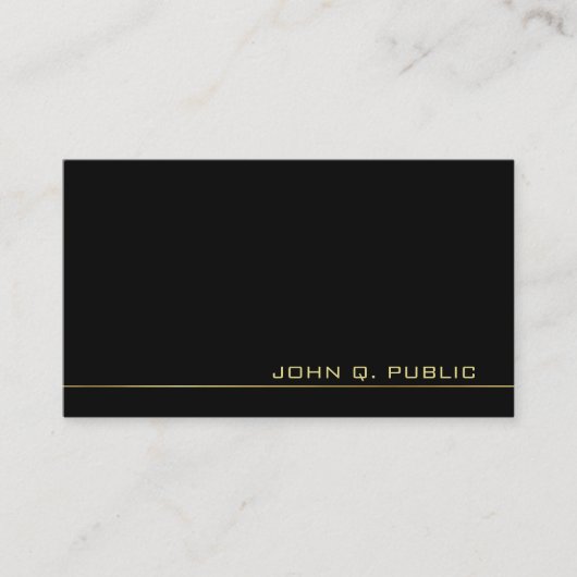 Creëer Uw eigen classy Black White Gold Luxe Visitekaartje (Voorkant)