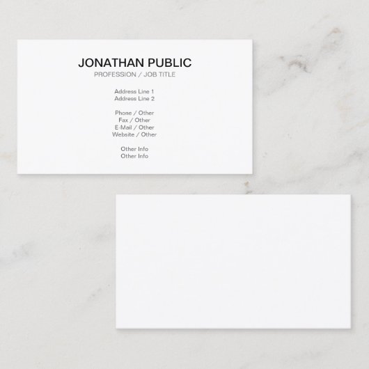 Creëer Uw eigen classy in een modern, stijlvol des Visitekaartje (Voorkant / Achterkant)