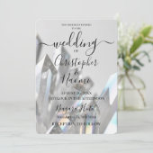 Creëer uw eigen Clear Crystals Grey bruiloft Kaart (Staand voorkant)