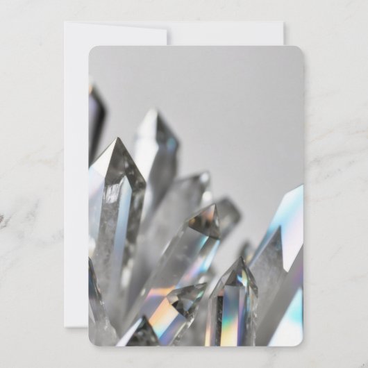 Creëer uw eigen Clear Crystals Grey bruiloft Kaart (Achterkant)