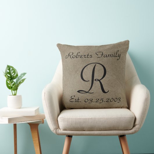 Creëer Uw eigen coffee lederen monogram Kussen (Stoel)