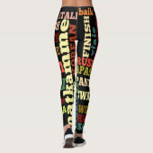 Creëer uw eigen Colorful World National Languages Leggings (Achterkant)