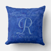 Creëer Uw eigen Cornflower Blue Monogrammen Kussen (Voorkant)