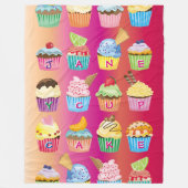 Creëer Uw eigen Cupcake Monogram Delicious behande Fleece Deken (Voorkant)