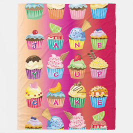 Creëer Uw eigen Cupcake Monogram Delicious behande Fleece Deken