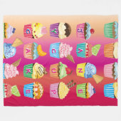 Creëer Uw eigen Cupcake Monogram Delicious behande Fleece Deken (Voorkant (Horizontaal))