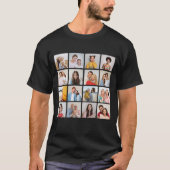 Creëer Uw Eigen Custom 16 Fotocollage Unisex T-shirt (Voorkant)