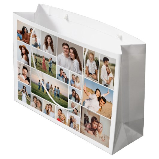 Creëer Uw Eigen Custom 20 Fotocollage Groot Cadeauzakje (Achterkant Gekanteld)