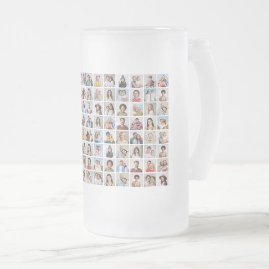 Creëer Uw Eigen Custom 96 Fotocollage Matglas Bierpul (Voorkant rechts)