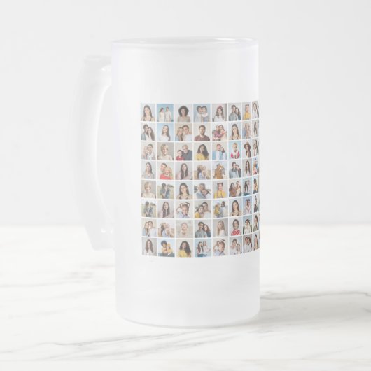 Creëer Uw Eigen Custom 96 Fotocollage Matglas Bierpul (Voorkant links)