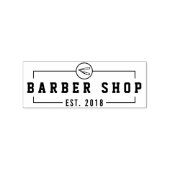 Creëer Uw Eigen Custom Barbershop Business Logo Rubberstempel (Afrduk)