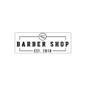 Creëer Uw Eigen Custom Barbershop Business Logo Zelfinktende Stempel (Design)