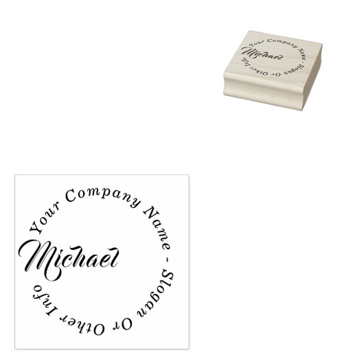 Creëer Uw Eigen Custom Bedrijfsnaam Rubber Stamp Rubberstempel (Gestempeld)