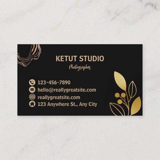 Creëer uw eigen Custom Black en Gold Visitekaartje (Achterkant)