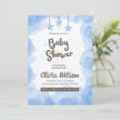 Creëer uw eigen Custom Blue Baby shower Kaart (Staand voorkant)