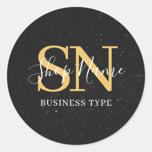 Creëer uw eigen Custom Business Initialen Promotie Ronde Sticker