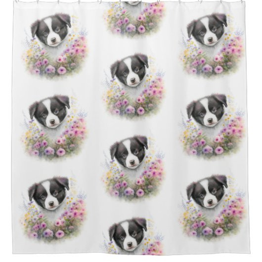 Creëer Uw Eigen Custom Design Dog Foto Douchegordijn (Voorkant)