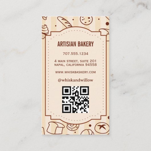 Creëer uw eigen Custom Photo Bakery Chef Visitekaartje (Achterkant)