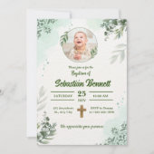 Creëer uw eigen Custom Photo Boy Baptism Kaart (Voorkant)