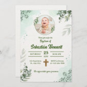 Creëer uw eigen Custom Photo Boy Baptism Kaart (Voorkant / Achterkant)