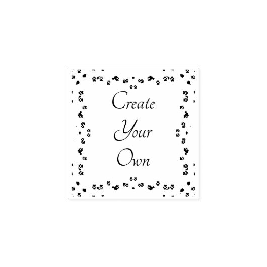 Creëer Uw Eigen Custom Puppy Paws Rubber Stamp Rubberstempel (Afrduk)