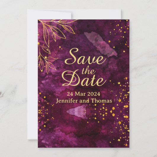 Creëer uw eigen Custom Save the Date Wedding Kaart (Achterkant)