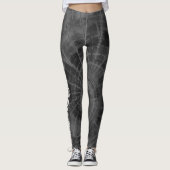 Creëer Uw Eigen Custom Zwart Grijs Tie Dye Leggings (Voorkant)