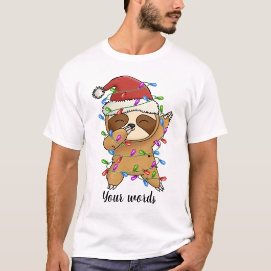 Creëer Uw eigen Dabbing Christmas Sloth T-shirt (Voorkant)