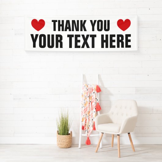Creëer uw eigen dankjewel banner-teken met hart spandoek (Insitu)
