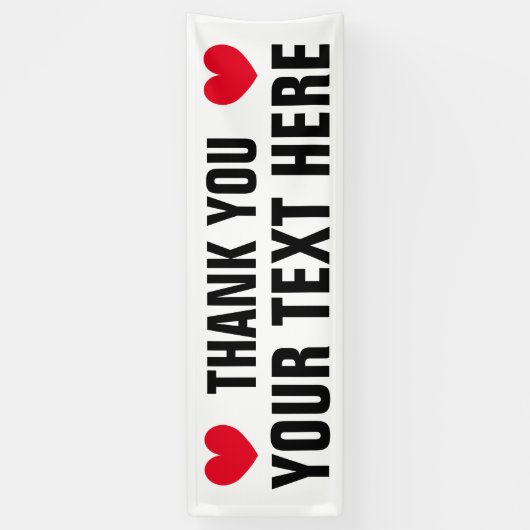 Creëer uw eigen dankjewel banner-teken met hart spandoek (Verticaal)