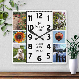 Creëer Uw eigen Deco 6 Foto Collage Vierkante Klok