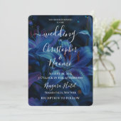 Creëer uw eigen Deep Blue Lily bruiloft Kaart (Staand voorkant)