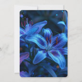 Creëer uw eigen Deep Blue Lily bruiloft Kaart (Achterkant)