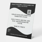 Creëer uw eigen desktop kantoor marketing stand reclamebord met voetstuk (Voorkant)