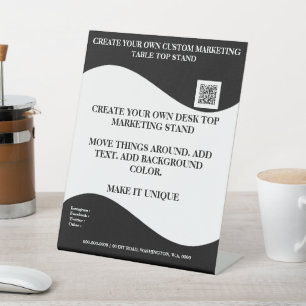 Creëer uw eigen desktop marketing standaard 8x10 reclamebord met voetstuk