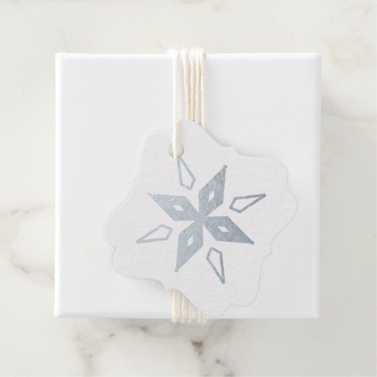 Creëer Uw eigen Diamond Star Silver Foil Snowflake Bedankjes Labels (Met doos)