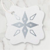 Creëer Uw eigen Diamond Star Silver Foil Snowflake Bedankjes Labels (Voorkant)