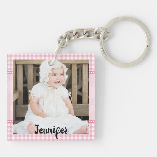 Creëer Uw eigen dij Gift Acrylic Little Girl Sleutelhanger (Achterkant)