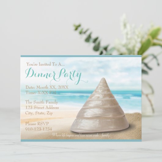 Creëer Uw eigen Dinner Party Uitnodiging (Staand voorkant)