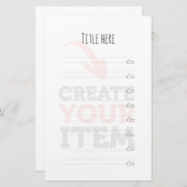 CREËER-UW-EIGEN DIY Aangepast om uw ontwerp te upl Briefpapier (Voorkant / Achterkant)