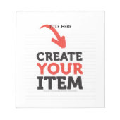 CREËER-UW-EIGEN DIY Aangepast om uw ontwerp te upl Notitieblok (Voorkant)