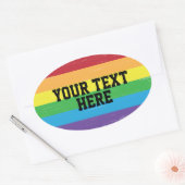 CREËER-UW-EIGEN DIY aangepaste sjabloon Rainbow LG Ovale Sticker (Envelop)
