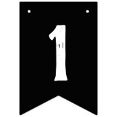 CREËER-UW-EIGEN DIY Aangepaste TEKST zwart grijs Vlaggetjes (Eerste vlag)