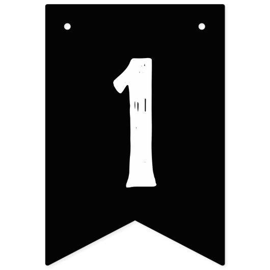 CREËER-UW-EIGEN DIY Aangepaste TEKST zwart grijs Vlaggetjes (Eerste vlag)